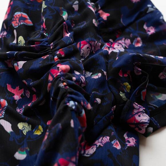 Jason Wu x RTR Navy Floral Ruched Dress - Size 2 - Picture 6 of 8
